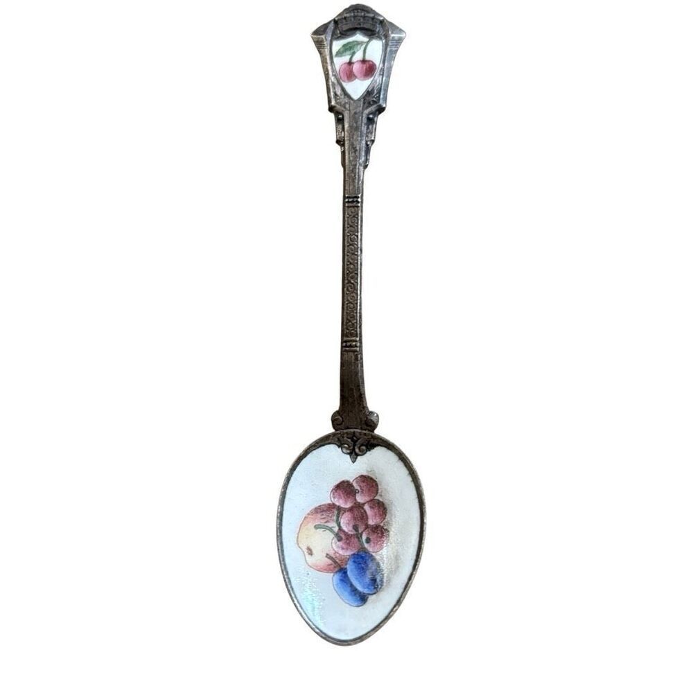 Vintage Hand Painted Enamel Czechoslovakia Souvenir Spoon